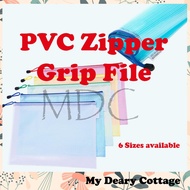 Home Stationery Transparent A4 Folder PVC School Office Zip Wallets Document File Folder Organizer C