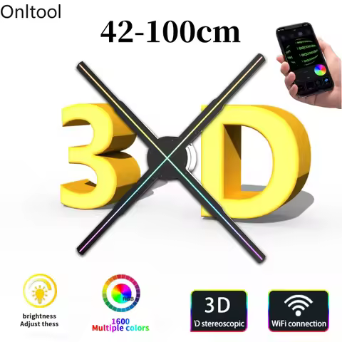 42-100CM 3D Hologram Fan Projector Wifi Display Advertising Logo Light Led Sign Holographic Lamp Thr