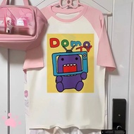 Domo Women's Comfortable 2000s Korean-Inspired Psychedelic T-Shirt | Grunge Style