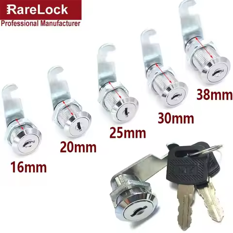 4 Size Drawer Cam Lock with 2 Keys for Mailbox File Cabinet Tool Box Locker Furniture Hardware Rarel