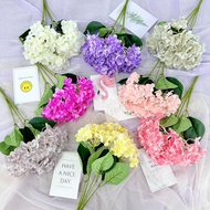 Graceful Feel Soft Rubber 5 Head Hydrangea Simulation Flower Wedding Flower Row Row Guide Fake Flowe
