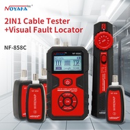 NOYAFA เครื่องทดสอบสายเคเบิลเครือข่าย NF-858C แบบพกพา Cat 5 Cat 6 RJ11 BNC Cable Finder วัดความยาวสา