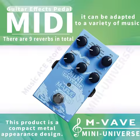 M-VAVE Mini Universe Guitar Pedal Reverb Innovation Unique Sound 9 Reverb Effects Pedals Pure Digita