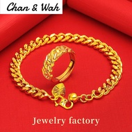 916 Original Lelong Gold Gelang + Cincin Boleh Laras Emas Bangkok Cop 916 Gelang Tangan Perempuan Viral Murah Bangle