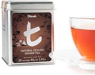 Dilmah t-Series Natural Ceylon Ginger Flavoured Black Tea Tin Caddy-20 Luxury Leaf Tea Bags