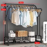 Inaso Rak Gantungan Baju Besi Stand Hanger Display Butik Rak Gantung Jemuran Pakaian Topi Tas Portab