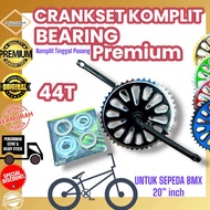 ( CRANK BMX 44T KOMPLIT ) Rotel Crankset Gir Gear Depan Sepeda BMX Engkol Langsung BB Cup Bearing