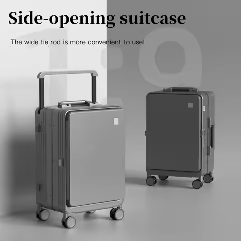 Wide-tube trolley suitcase, 20-inch carry-on luggage, 24-inch shatter-resistant trolley case, side-o
