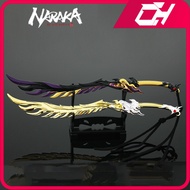 Naraka: Bladepoint ใบมีดคู่ Phoenix Plume อาวุธ Mele เกมพวงกุญแจรุ่น Samurai มีดดาบเด็กของขวัญของเล่น