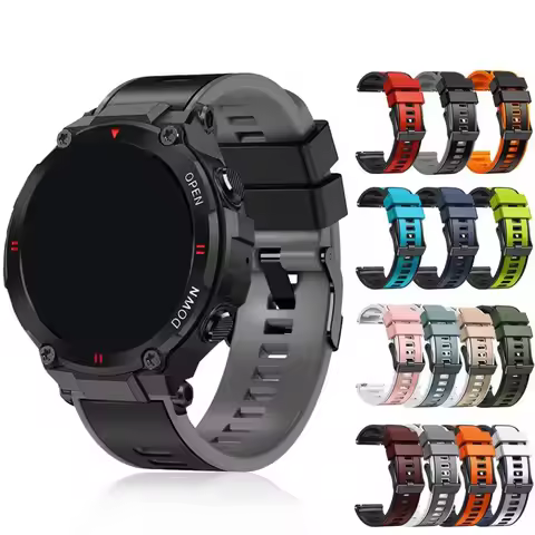 22mm Silicone Strap For Honor Watch 4 Pro/GS 3/GS 3i/GS Pro / Magic Watch 2 46mm Smartwatch Replacem