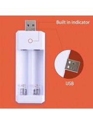 Puerto de cargde batería USB de la cámara 2 ranuras de blanco pequeño portátil rápido inteligente para AA AAA seguro y duradero