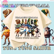 CODBaju t Tung Tung Sahur Tung Tung Sahur Children's Short-Sleeved Round Neck TShirt Print Cotton Cl