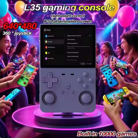 Open Source L35 Retro Game Console 10000 Games Emulator for PS1/GBA/FC/SFC/CPS2/CPS3/PSPnit 3.5 Inch