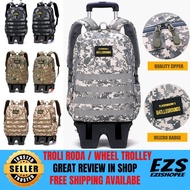 School Bags Beg Sekolah Pubg Beroda Wheel Bag Tactical Nylon Beg Murah Roda 3 Trolley Troli Camo Luggage Bag Kids Budak