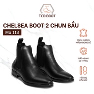 Giày Nam Chelsea Boot Nam Kiểu Dáng Cao Cổ Thời Trang Giày Da Nam Trơn Bóng Đế Cao 4cm - Xưởng Giày 