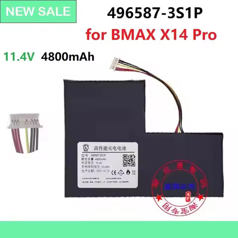 ZRTZ Newest 496587-3S1P Laptop Battery for BMAX X14 Pro 11.4V 4800mAh