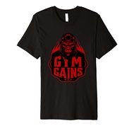 Gym Gains Silverback Gorilla Fitness Bodybuilding Mode Premium T-Shirt