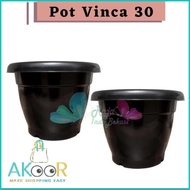 Jual Pot Gentong VINCA 30 Hitam Pot Plastik Bunga Jumbo Besar Tebal