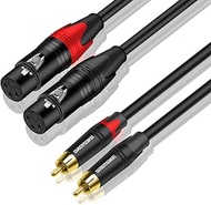 DREMAKE RCA to XLR Audio Cable 50CM, Dual RCA Male Plug to Dual XLR 3-Pin Female Microphone Intercon
