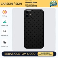 Vinyl Skin iphone 11 Triple Black ICONS Anti-Scratch Protector Case | By Fusion | Code - C7O5