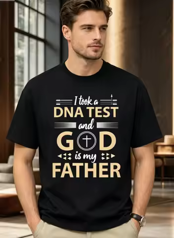 Christian Faith DNA Test & God Is My Father T-Shirt DNA Spiral & Cross Design for Church Events, Uni