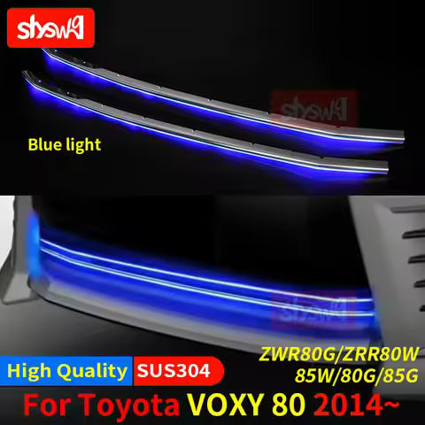 Car LED Front Bumper Grille Chrome Trim For Voxy 80 2014 Blue / White light Exterior Accessories