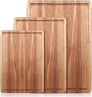 Solid Wooden Cutting Board Set of 3 Acacia Wood Charcuterie Board Set Meat Hardwood Chopping Board B