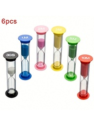6pcs Sand Timers Set For Pool & Classroom - Colorful Montessori Game Timers, Non-Electric Design, 30