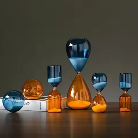 Two-color Hourglass Timer, Home Decor, Desk Living Room Decoration, Kitchen Tools, Glass Crafts Gift