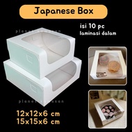 [10pc] Japanese Box Cake Box/ 12x12x6 15x15x6 Window Laminated White Box/ WindowIVORY