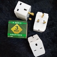 3 Way Adaptor C/W Neon / Extension Socket / E-SAFE II C7387 [UK Standards]