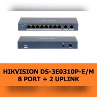 () Hikvision Switch Hub PoE 8port +2 Gigabit Uplink Port DS-3E0310P-E/M