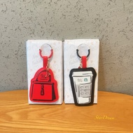 Starbucks Queen Wearing Prada Creative Fashion Keychain Bag Pendant Portable Mini Mirror Decoration