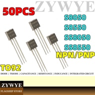 50pcs Triode S8050 S8550 SS8050 SS8550 TO92 Transistor NPN PNP