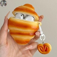 NC 3D Croissant Case for AirPods 4 2024 Airpod 1 2 3 Pro Pro2 Bluetooth Earbuds Charging Box Protect