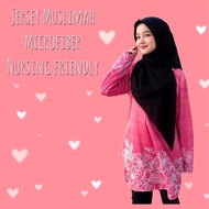 jersey muslimah microfiber nursing friendly floral jersey muslimah printed  sublimation baju muslima
