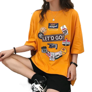 LET'S GO loose-fitting long-sleeved t-shirt, loose-fitting t-shirt