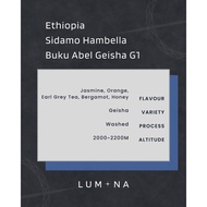 -Roasted Coffee Bean- Ethiopia Sidamo Buku Abel Geisha G1 Washed | Specialty | Freshly Roasted