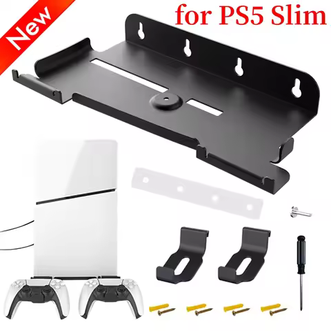 Wall Mount Gamepad Headset Bracket For Playstation 5 PS5 Slim Space Saving Shelf Stable for PS Slim 