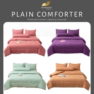 [READY STOCK] Premium Plain Series Summer Comforter Quilt Blanket Cotton Made Machine Washable -  Si