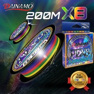 DAINAMO 200M Fishing LIne PE 8X Casting Braided Line 14-79LB Jigging Line Saltwater Freshwater Tali 