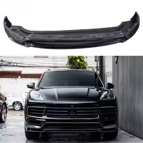 T Style Carbon Fiber Front Bumper Lip Spoiler for Cayenne SUV Coupe 9Y0 2018-2022