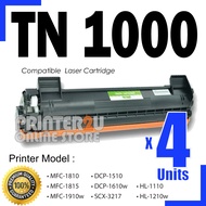4x Compatible Laser Toner TN1000 For Brothe* HL-1110 DCP-1510 MFC-1810 MFC-1815 HL-1210W DCP-1610W H