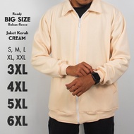 Jaket Lelaki Cream Collar Jacket Jumbo BIG Size S M L XL XXL 3XL 4XL 5XL 6XL