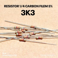 (10 PCS) RESISTOR 1/4W 1/4WATT 3K3 3.3K KILO CF 5% ROHS