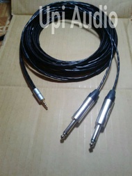 PROMO - KABEL AUX CABLE CANARE JACK 3.5MM STEREO TO 2 AKAI PLOG MONO 1.5M