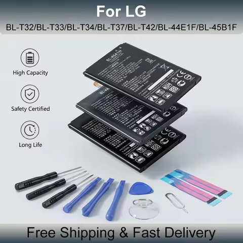 Battery For LG G6 V10 V20 V30 V40 V50 ThinQ BL-44E1F BL-45B1F BL-T32 BL-T33 BL-T34 BL-T37 BL-T42 Rec
