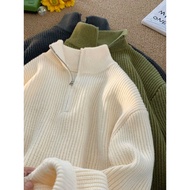 sweater turtleneck zipper half zipper sweater H Half Zipper Winter Korean Style All-Match Casual Tur