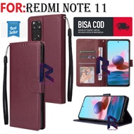 FLIP COVER XIAOMI REDMI NOTE 11 CASING FLIP WALLET LEATHER PREMIUM LEATHER OPEN CLOSE FLIP CASE XIAO