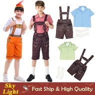 4Colors The Munich Oktoberfest Traditional German Costume For Kids Boy Mexico Party Halloween Plaid 